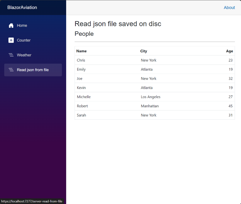 Read json file from disc - Aviation