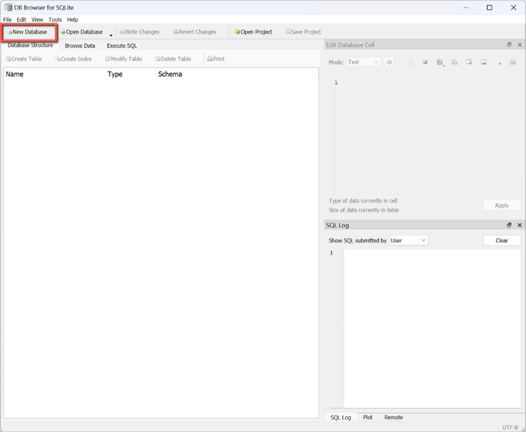 New SQLite Database