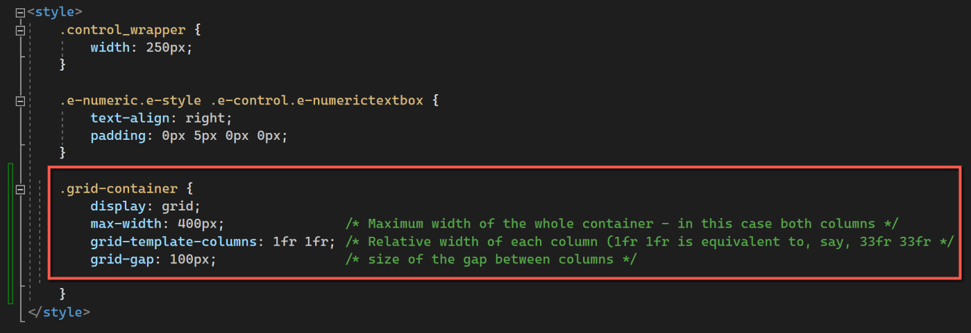 Grid Container Style