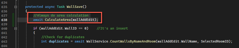 Calling 'CalculateArea'