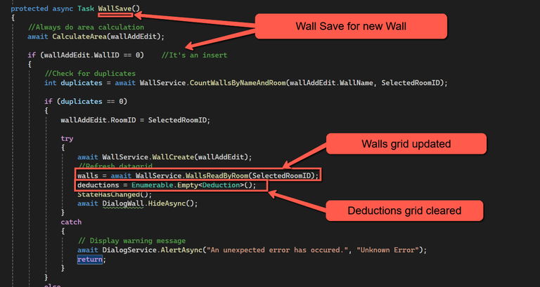 Wall Save for wall add