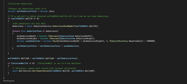 CalculateArea - Net Area