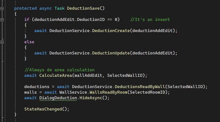 DeductionSave method